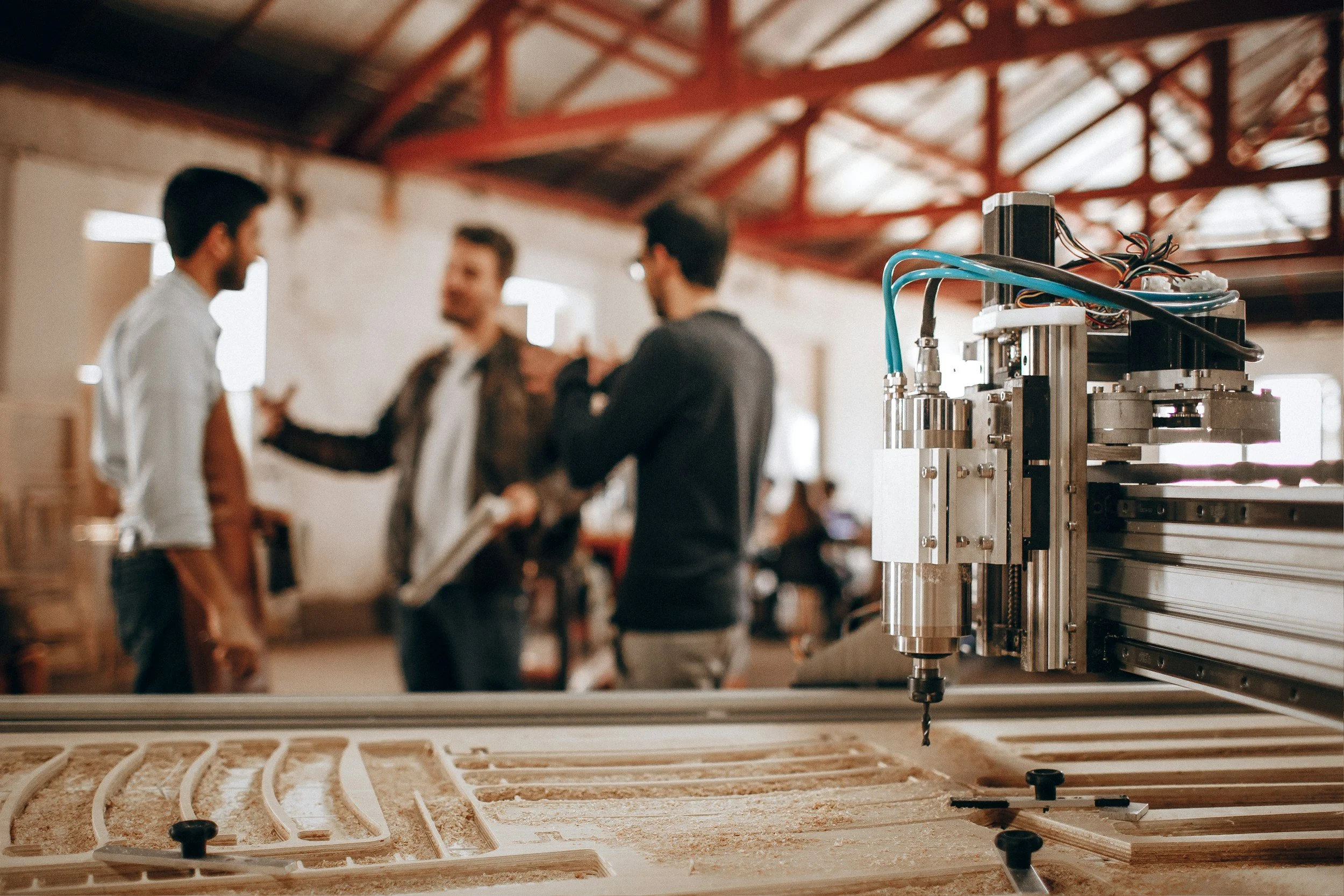 Laser machines being demonstrated