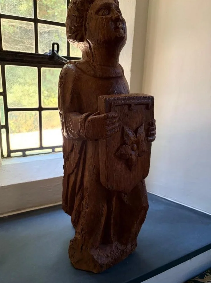 Tarnished & Dull 500 Year Old Wooden Statue Before Laser Cleaning