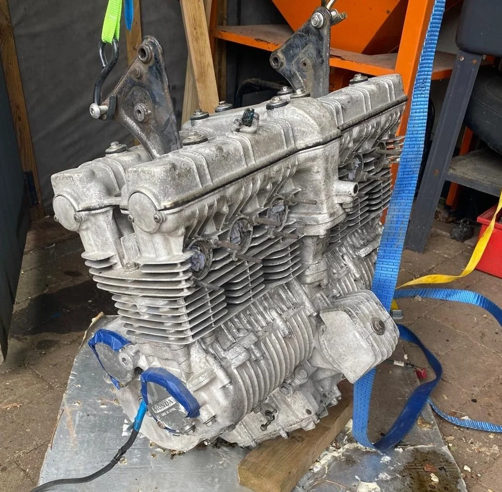 Restored CBX 1000 CC Motorbike Engine After Laser Cleaning