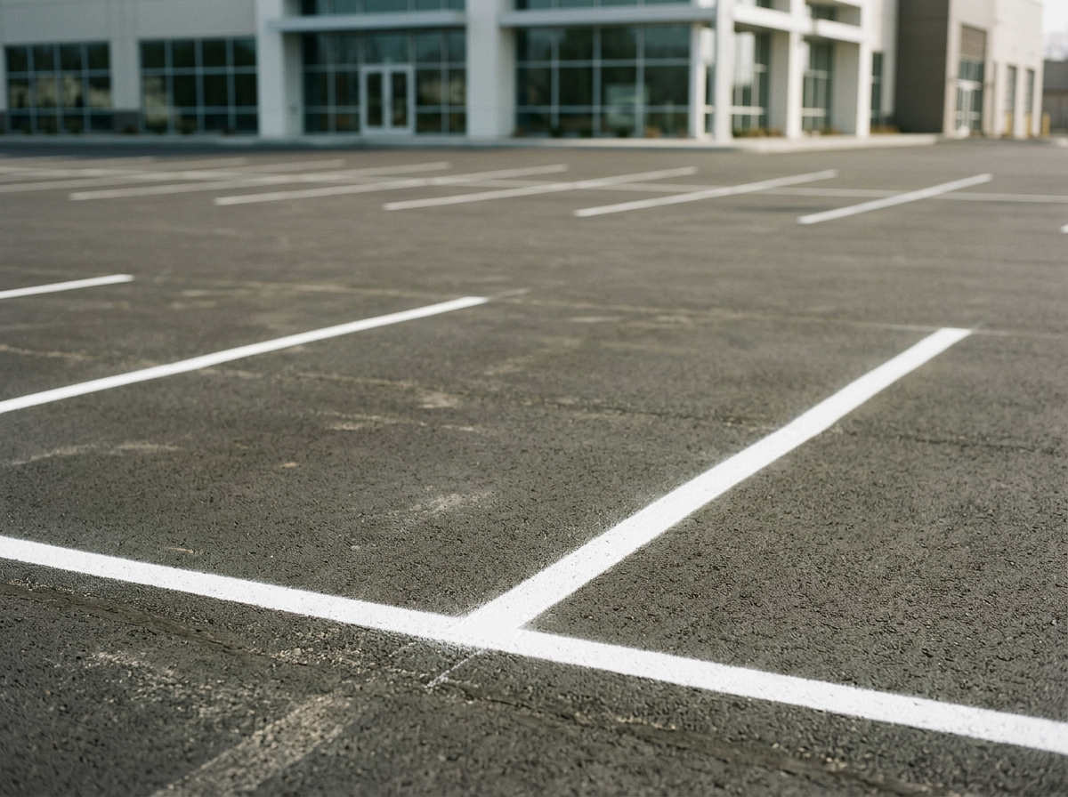 Commercial parking lot striping