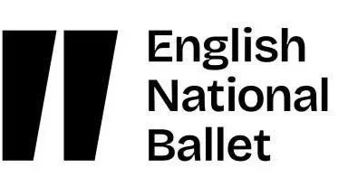 Logo for English National Ballet with stylized quotation marks and text