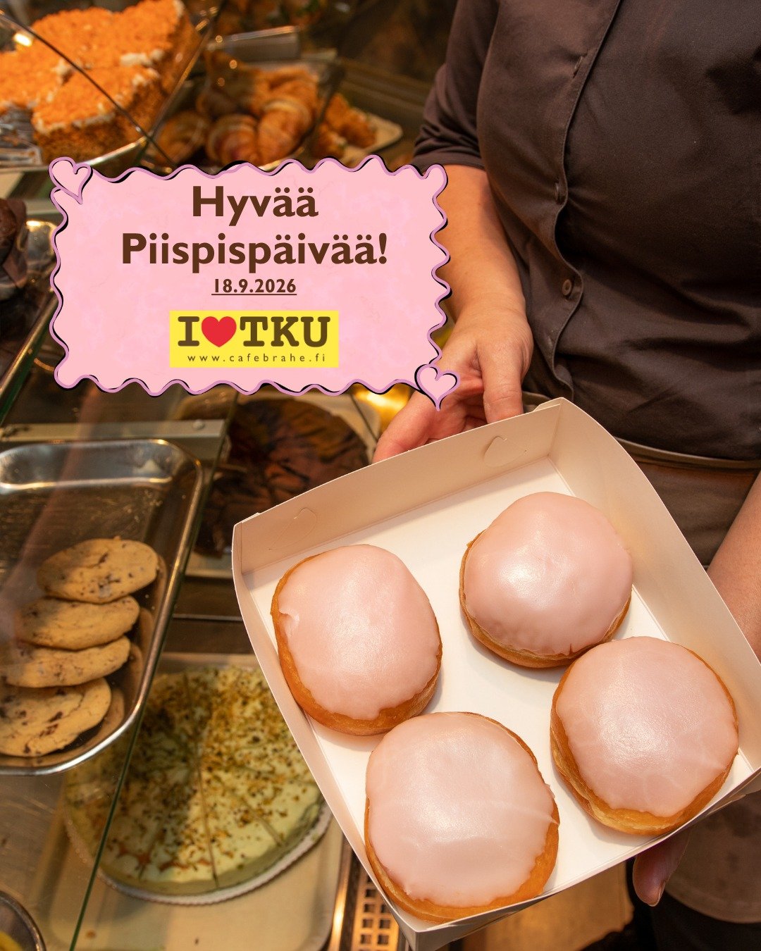 💗Hyv&auml;&auml; Piispisp&auml;iv&auml;&auml;!💗

Ja kuten sanonta kuuluu:
&ldquo;Pist siit sit viis piispist!&rdquo;😍

Take-away tarjoukset:
2 kpl 8,00 &euro;
4 kpl 15,00 &euro;
6 kpl 22,00 &euro;

Nappaa piispikset kahvin kylkeen, mukaan kotiin t
