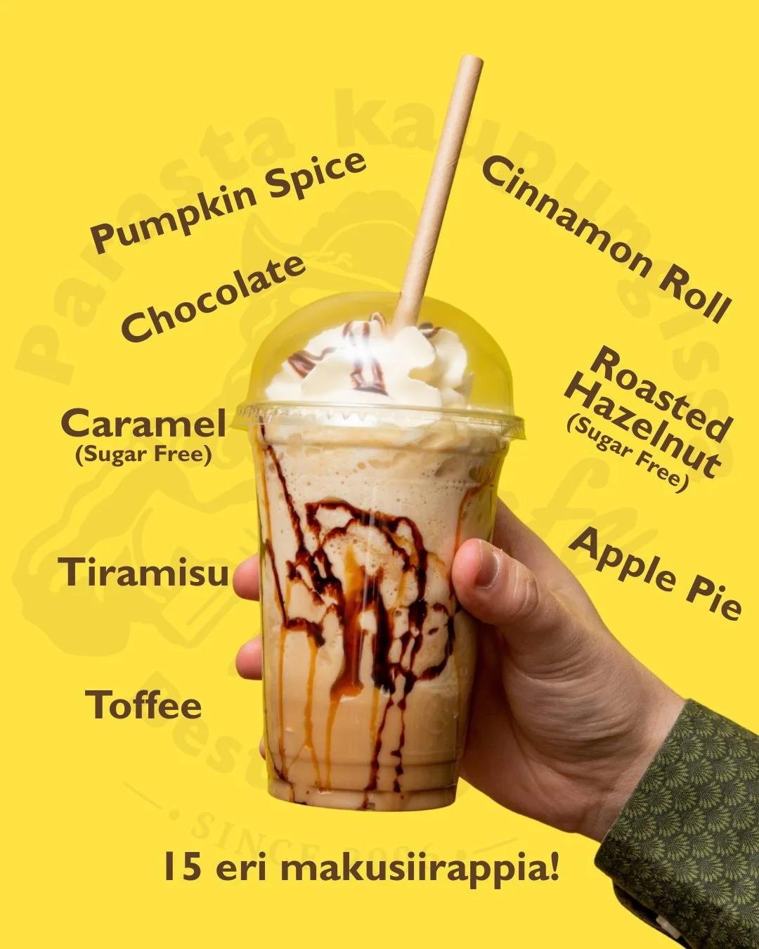 Mik&auml; on sinun suosikkimakusi?😍

Cafe Brahelta l&ouml;yd&auml;t jopa 15 eri makusiirappia, joilla viimeistelet kahvit ja frapp&eacute;t juuri oman makusi mukaan!💛
✨Apple Pie
✨Brownie
✨Caramel Sugar Free
✨Chocolate
✨Chocolate Cookie
✨Cinnamon Ro