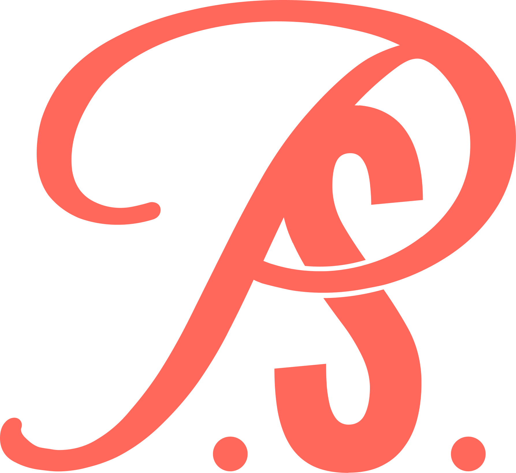 Close-up of a red and black creative abstract design resembling a stylized letter and circular elements.
