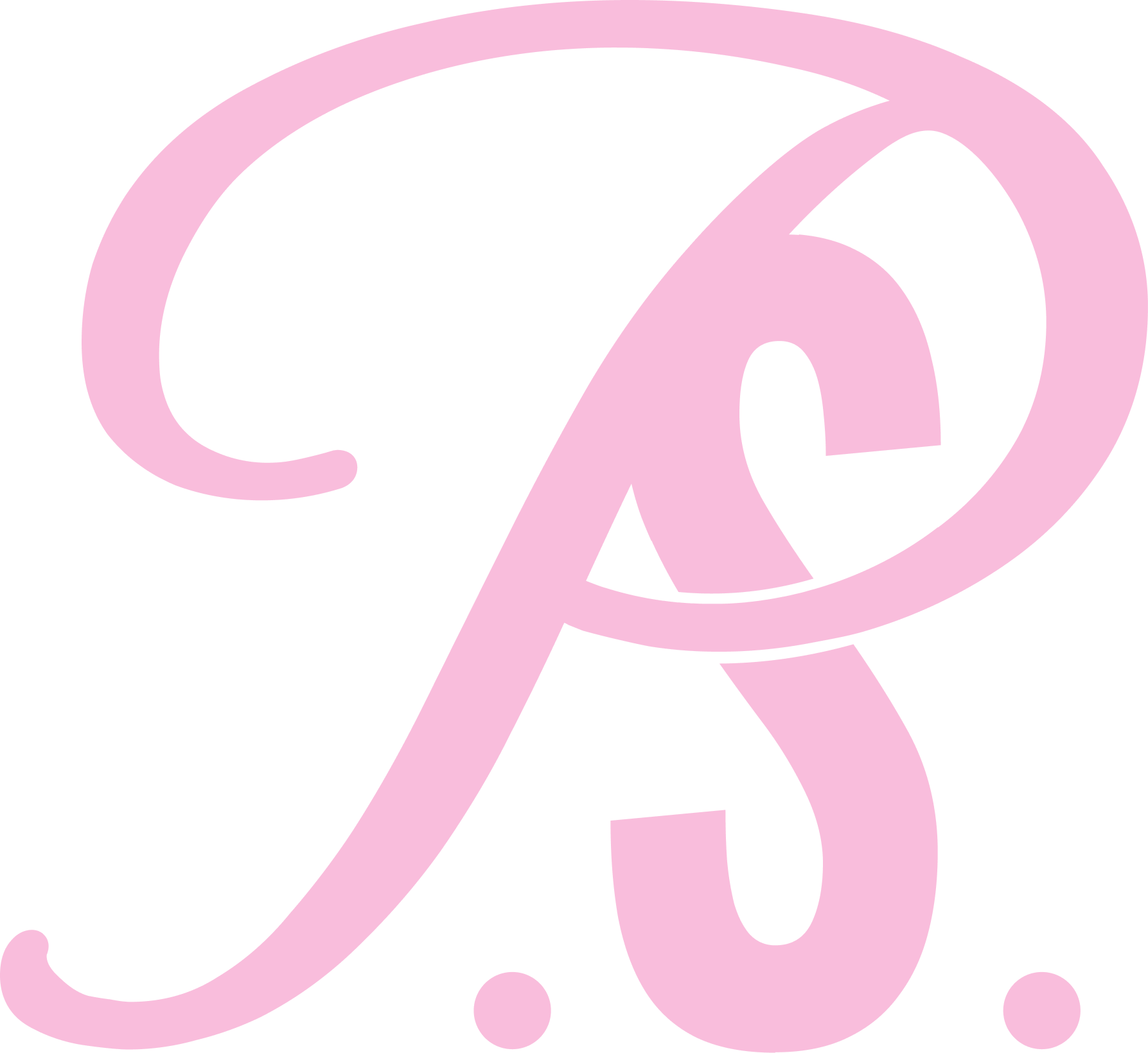Pink illustration of a question mark with a stylized, artistic design on a black background.