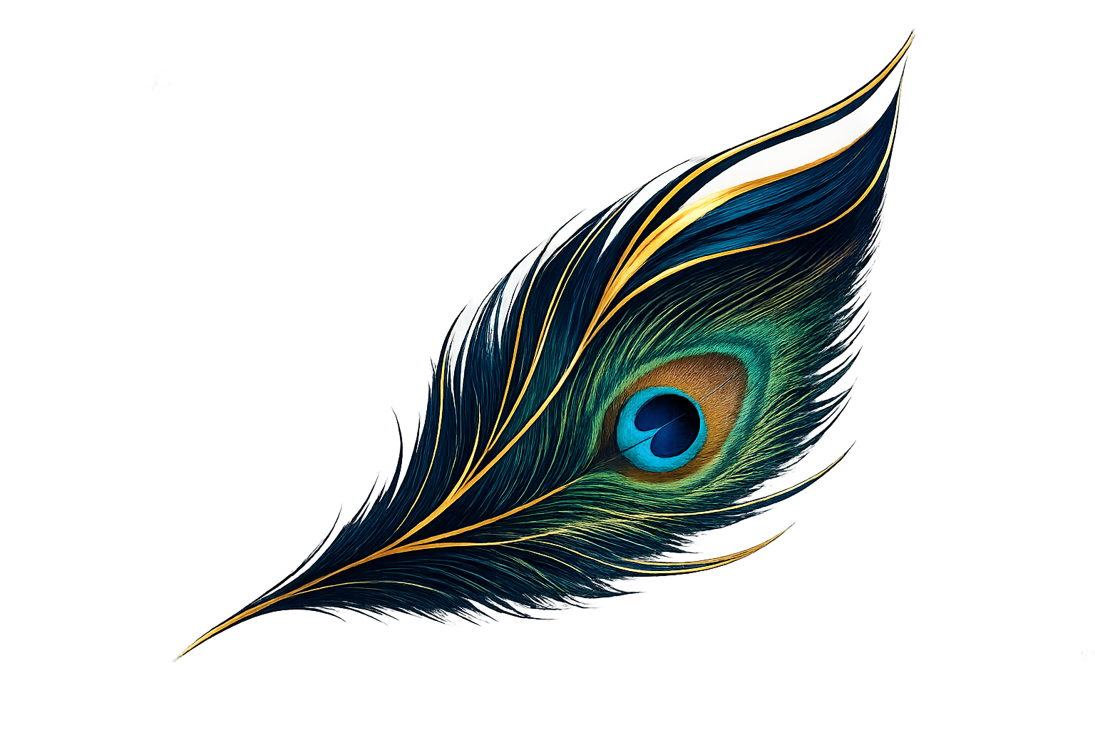 Close-up of a colorful peacock feather with an eye pattern, set against a black background.