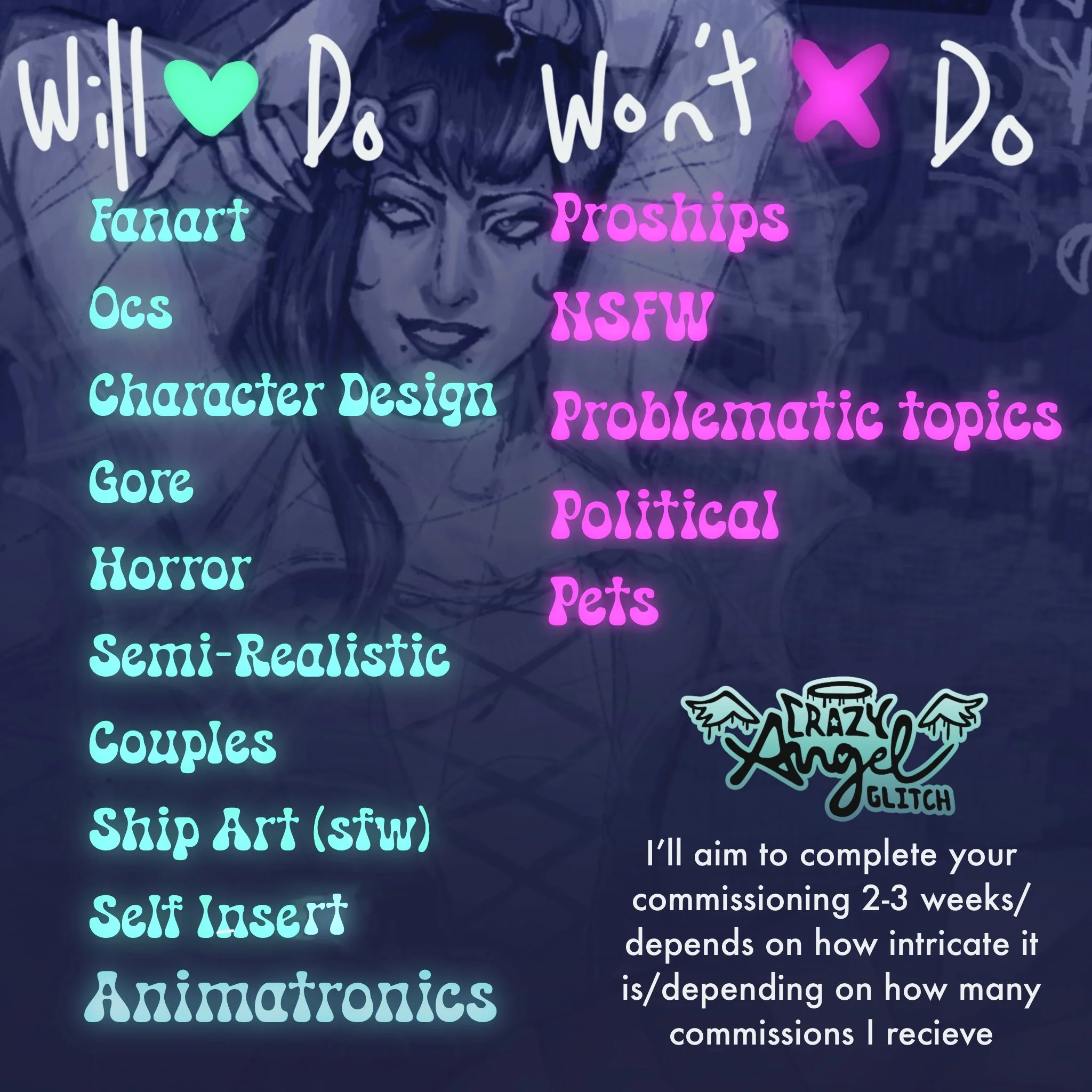 My Will and Won't Dos for commissions