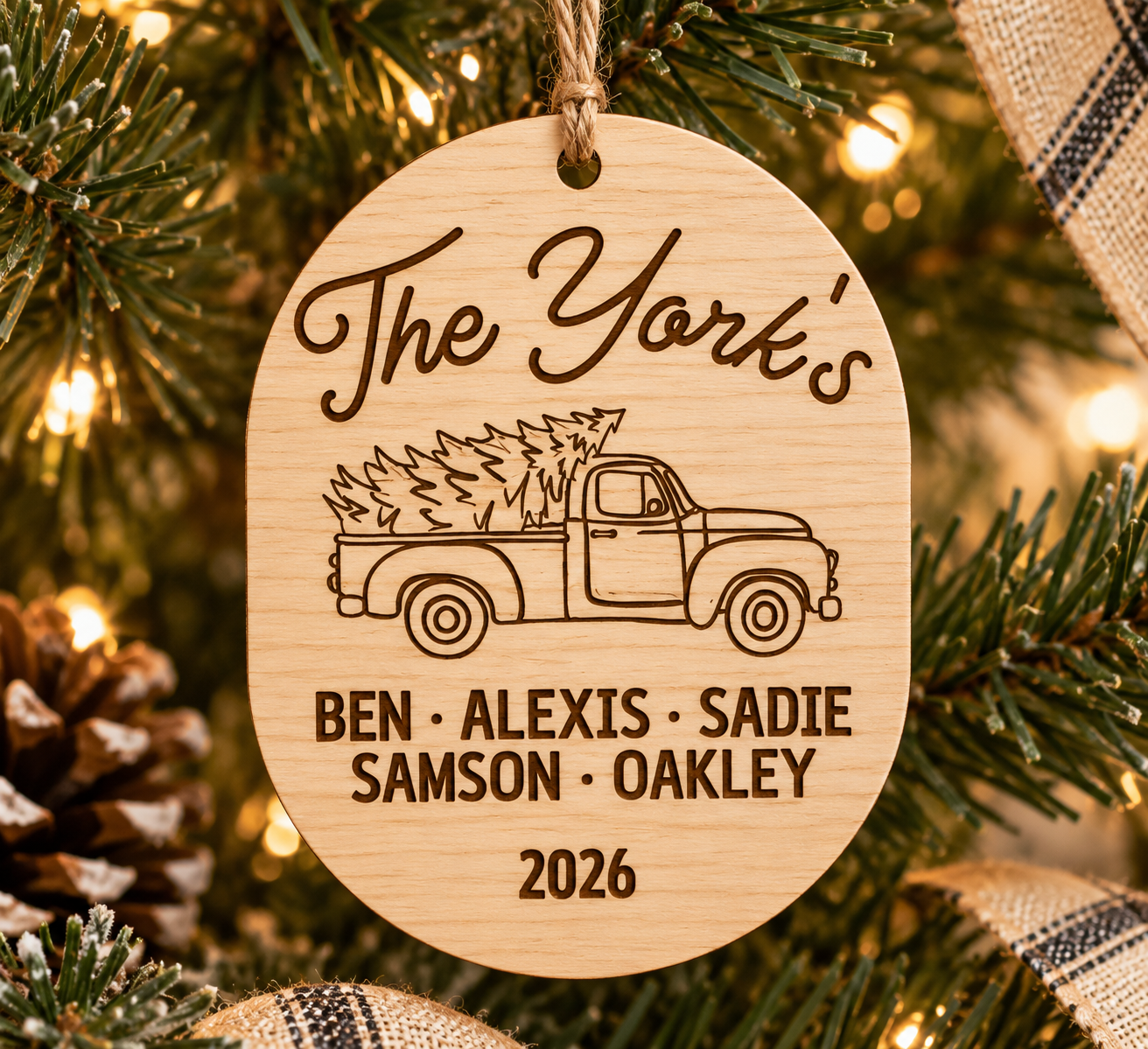 Truck Family Names Ornament