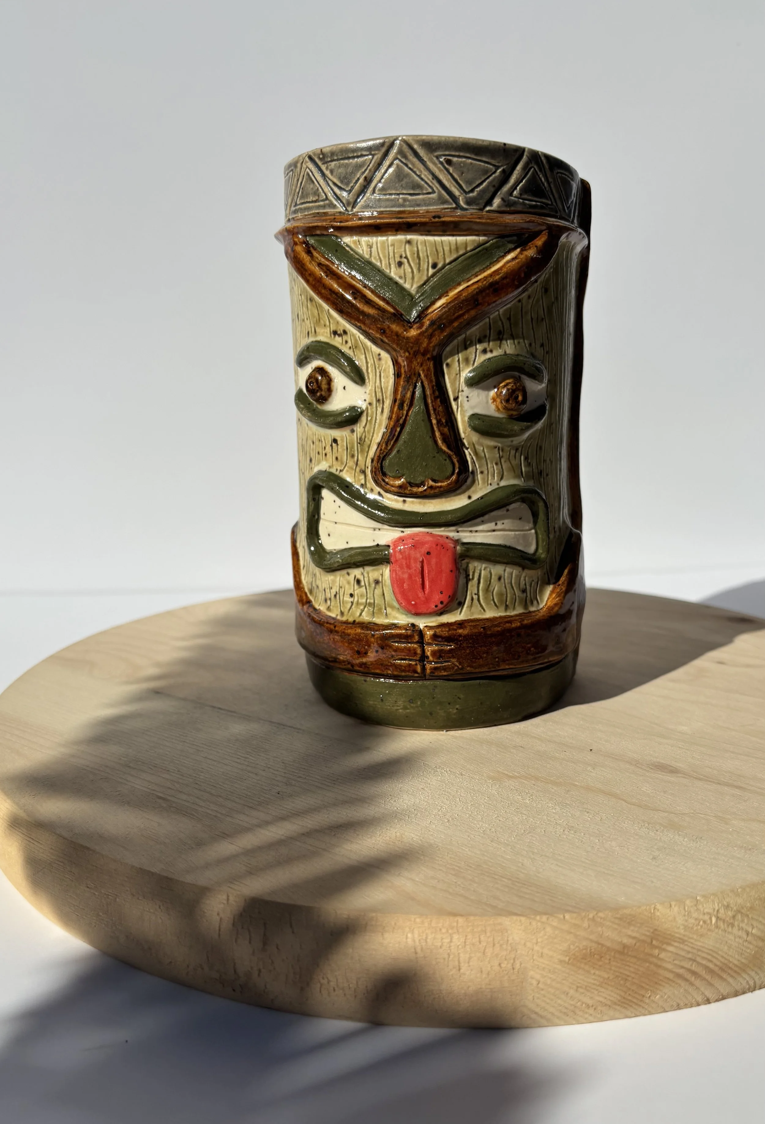 Large Ceramic Tiki Cup