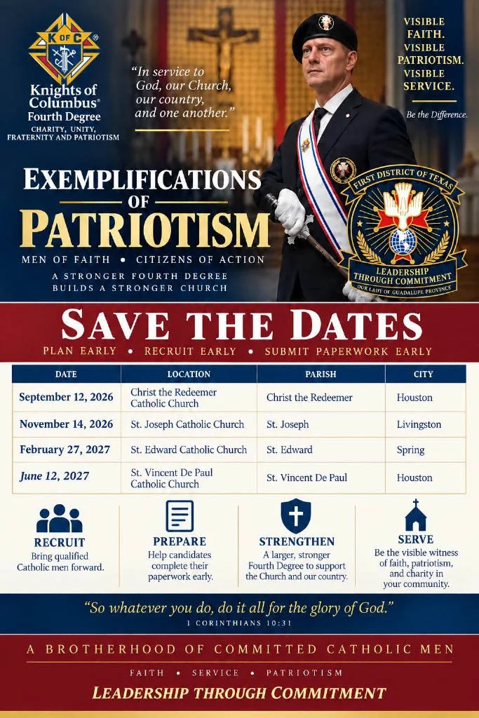 Exemplification Schedule 2026-2027