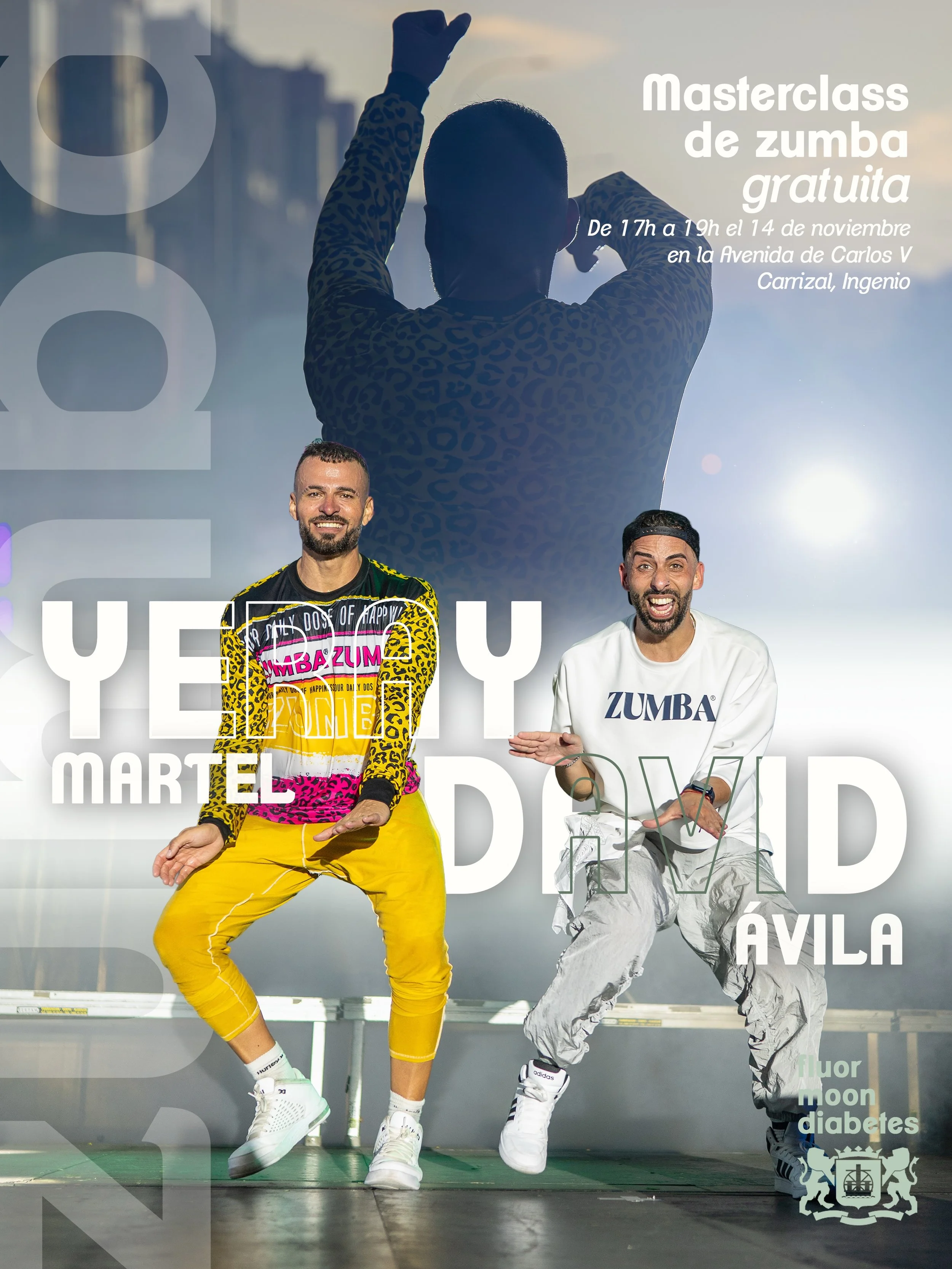 &iexcl;Repiten! Yeray Martel y David &Aacute;vila vuelven a la Fluor Moon Diabetes para impartir la masterclass de zumba. Si has estado en alguno de los grandes eventos de zumba de la isla seguro que ya has bailado con ellos, y este a&ntilde;o vuelve