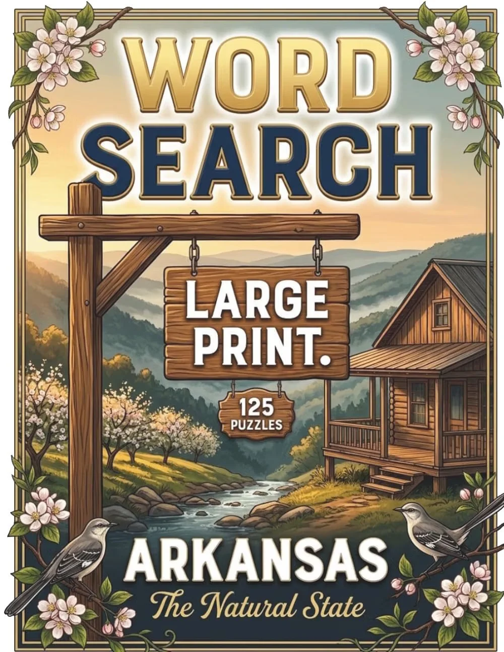 Large-print word searches featuring Arkansas