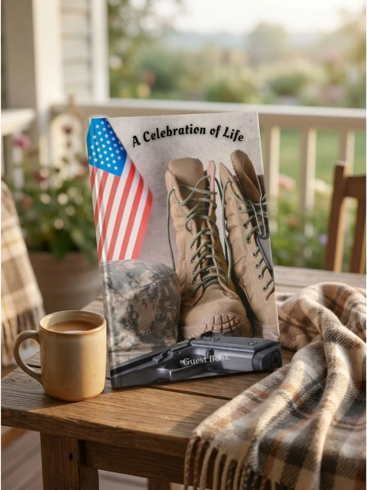 Military Boots & Flag