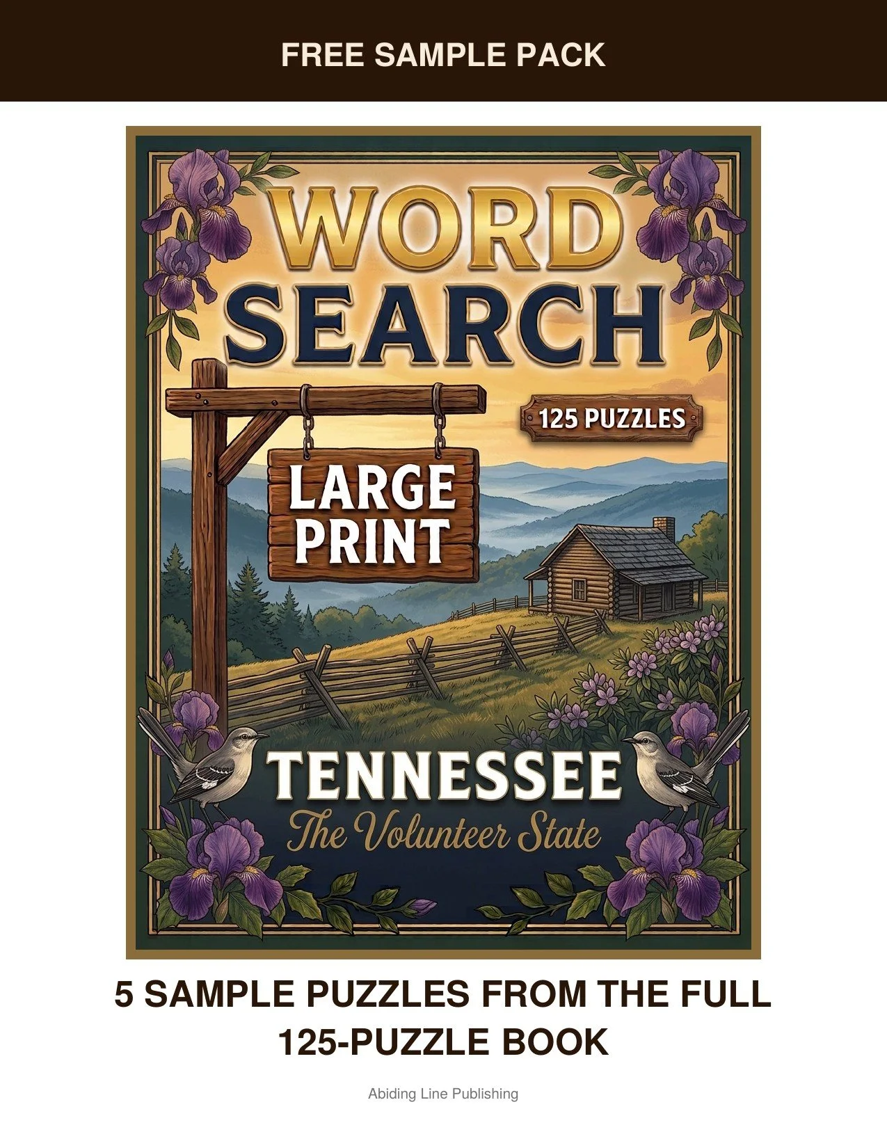 Tennessee
Across the Volunteer State: five real puzzles from that world are yours free in this sample pack, pulled straight from the pages of the full book. Printed large and clear, just like every puzzle in the full book, so you know exactly what yo