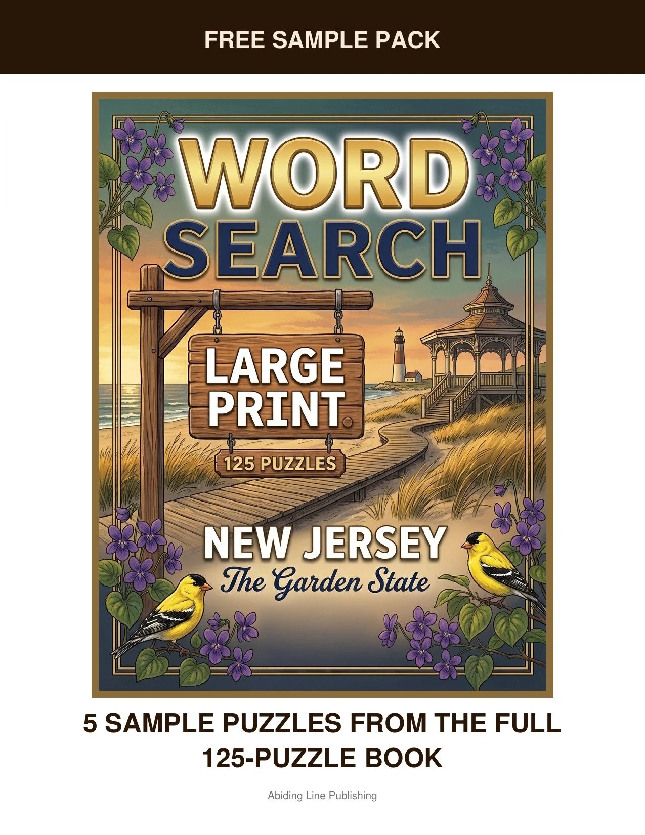 New Jersey
Across the Garden State: five real puzzles from that world are yours free in this sample pack, pulled straight from the pages of the full book. Printed large and clear, just like every puzzle in the full book, so you know exactly what you'