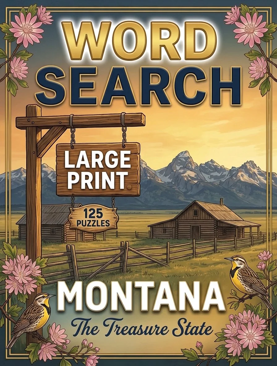 Large-print word searches featuring Montana