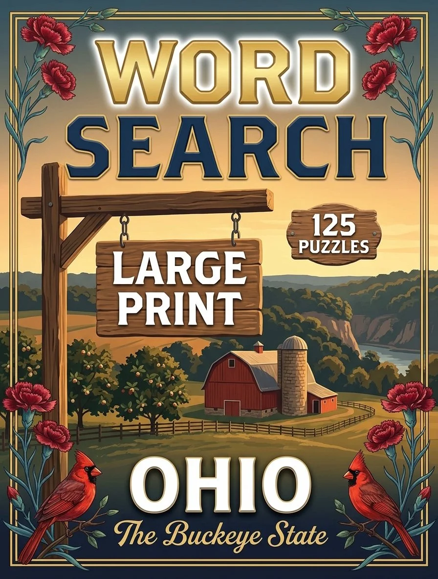Large-print word searches featuring Ohio