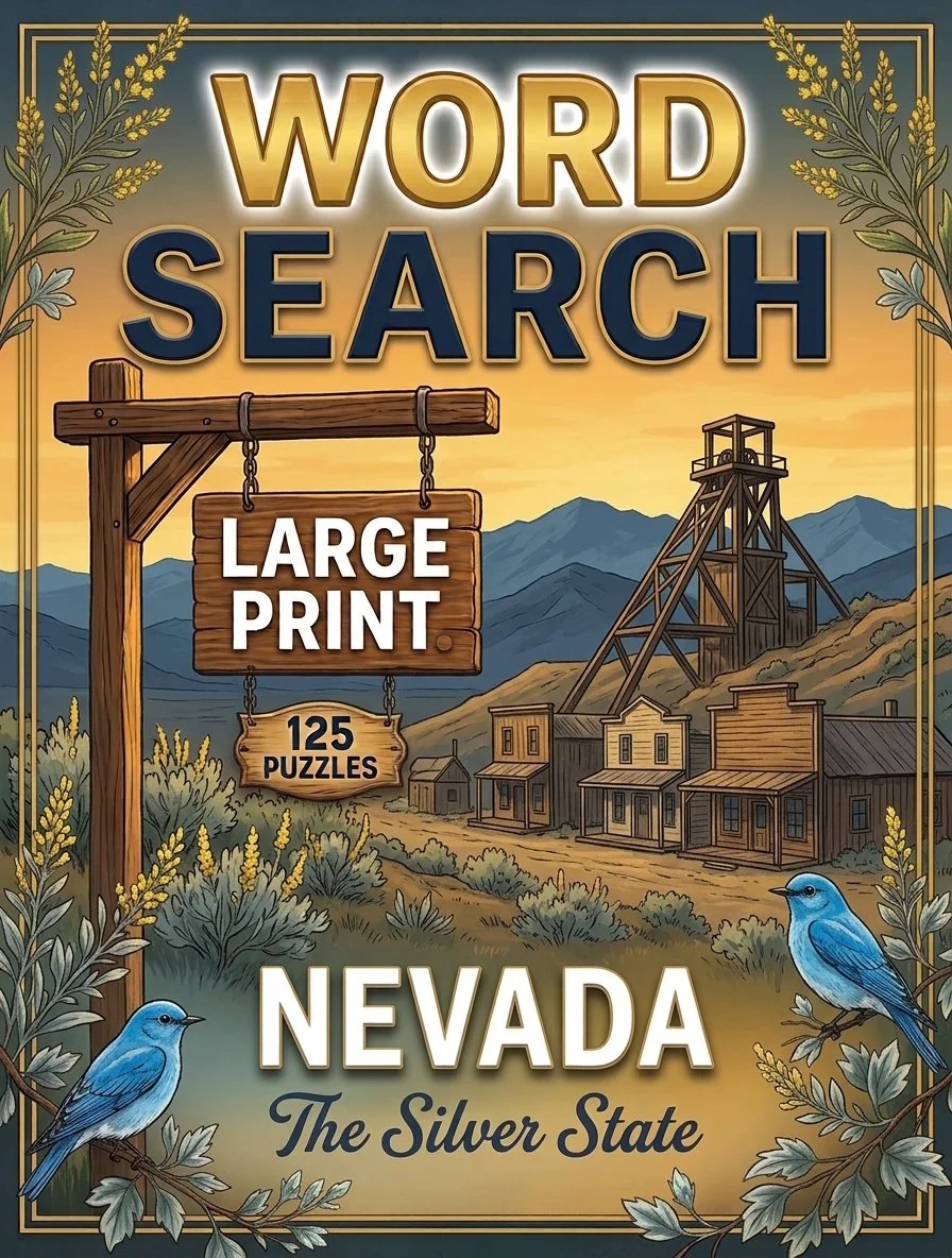 Large-print word searches featuring Nevada