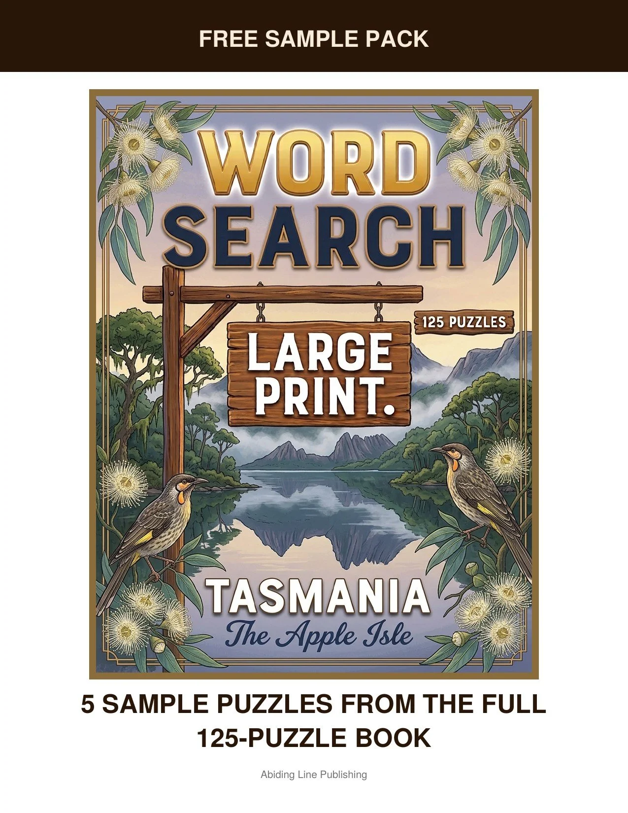 Tasmania
Take it for a spin first — this free sample pack pulls five real puzzles straight from the pages, inspired by everything from wild coastlines to apple orchards, so you know just what you're getting. Every puzzle is set in the same large-prin