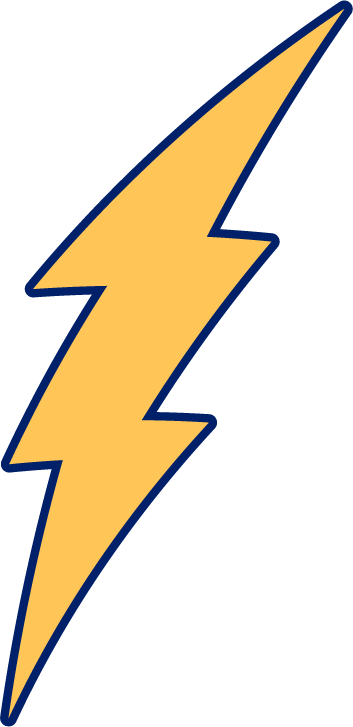 A yellow lightning bolt with a dark outline.