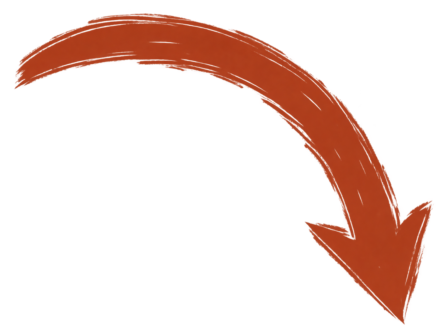 A large, curved orange arrow pointing downward.