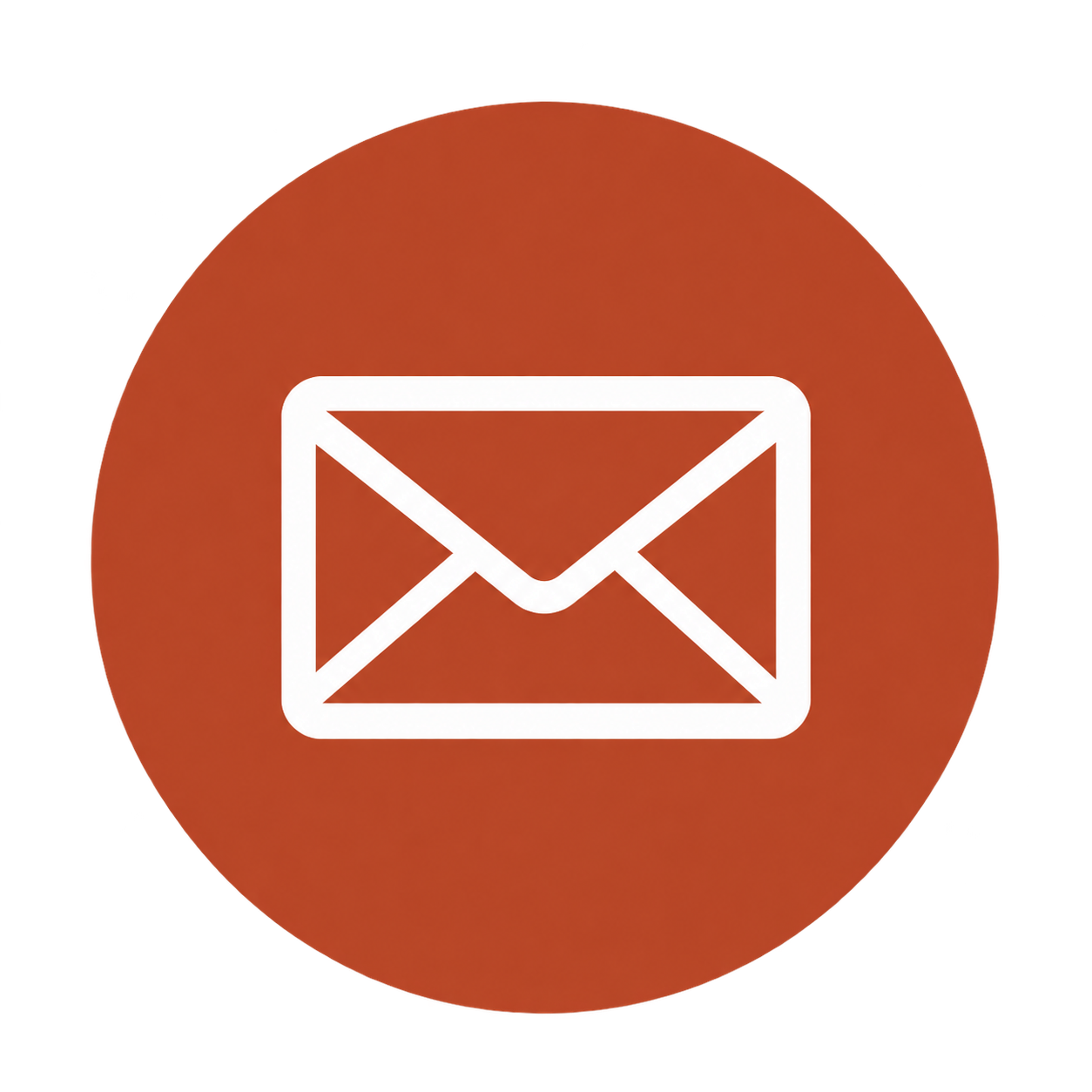 Email icon inside a brown circular background.