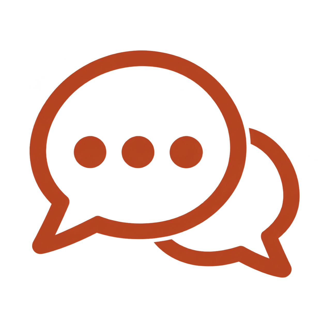 A graphic icon of a speech bubble with a question mark inside, symbolizing chat or conversation.