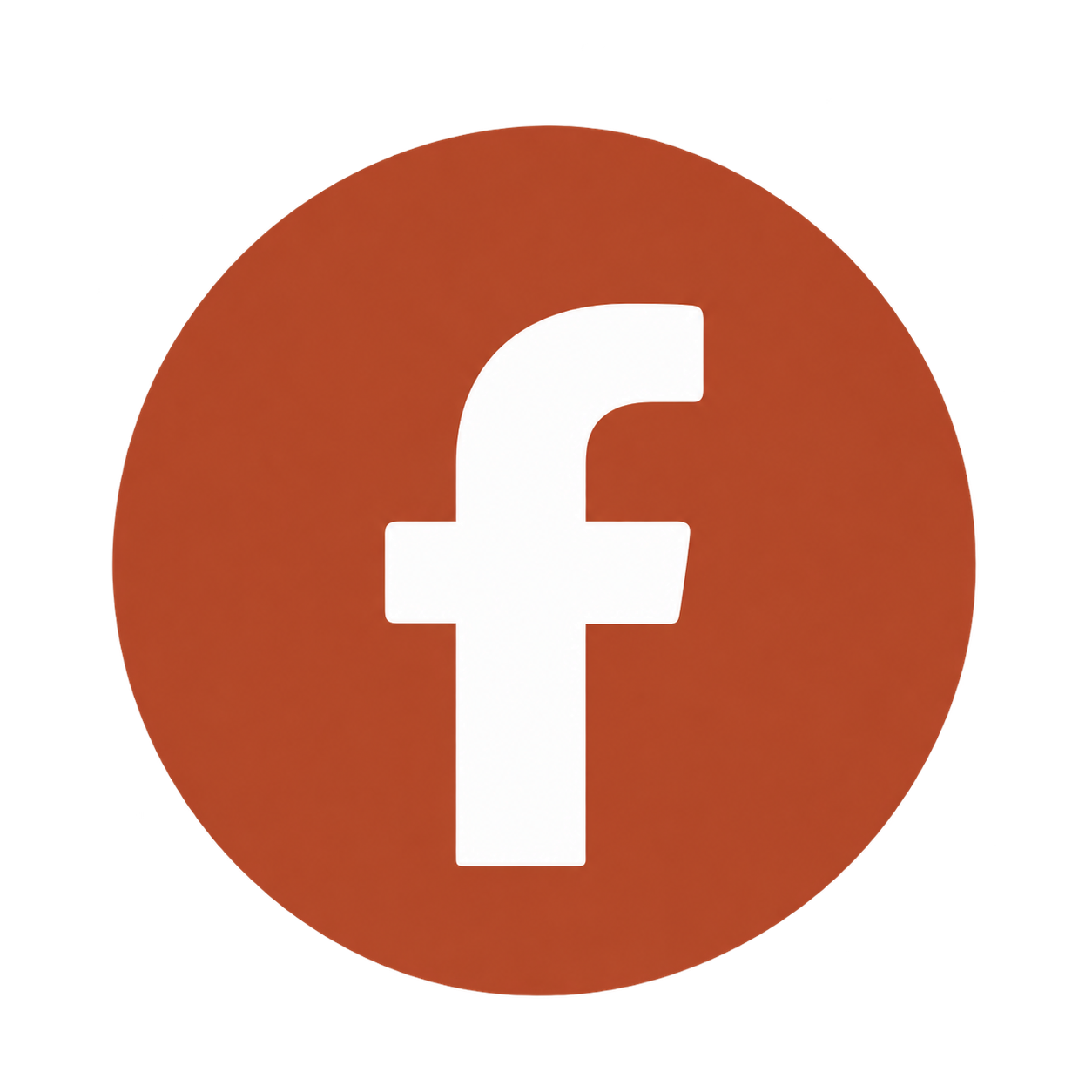 Facebook logo with a white 'f' on a red circular background.