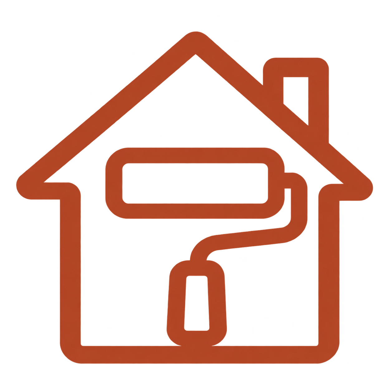A stylized house icon with interconnected pipes or pathways inside, symbolizing home plumbing or heating systems.