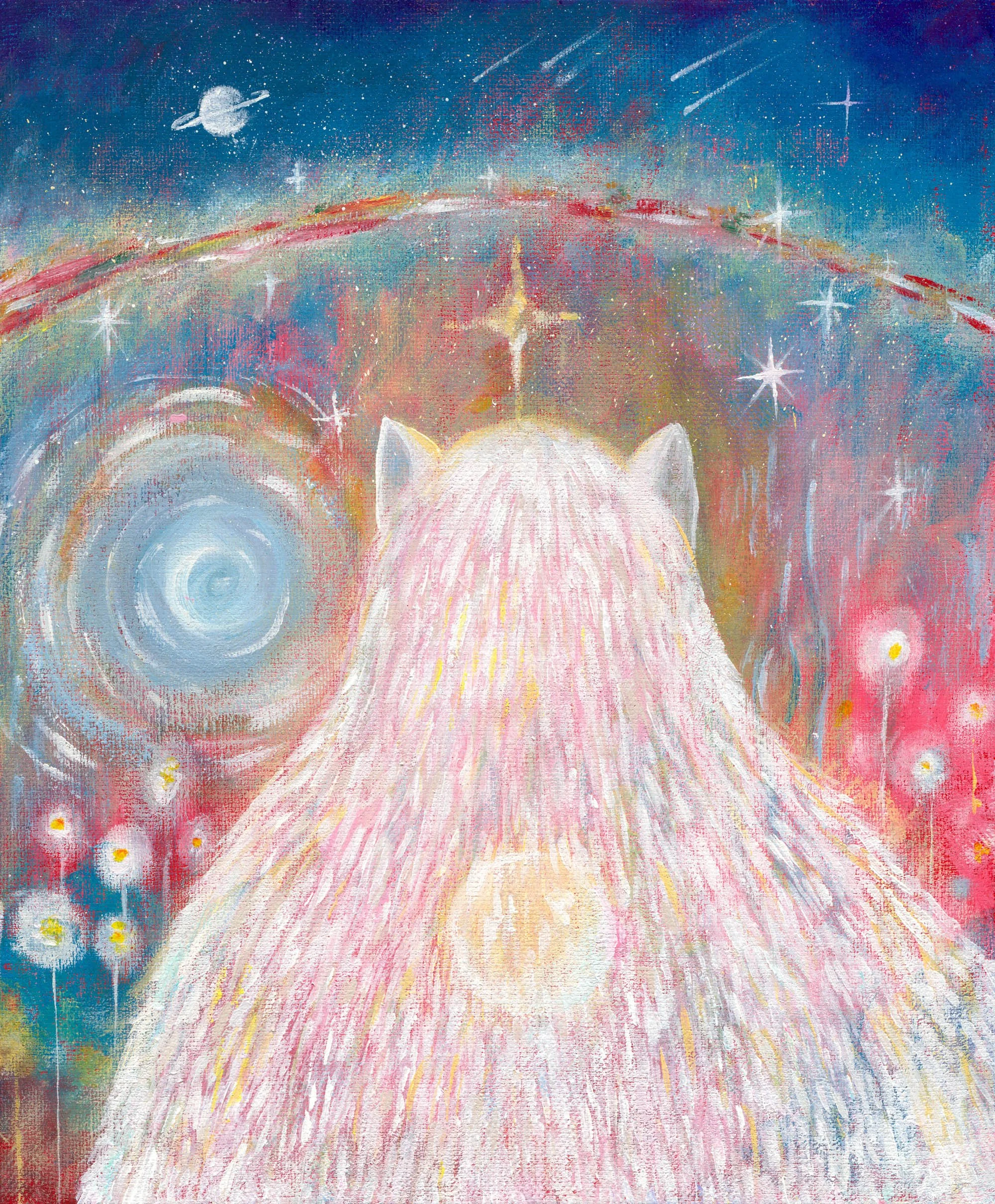 白燿毛怪的誕生, 45.5x38cm, 壓克力顏料、畫布, 2023 / ( 私人收藏 )