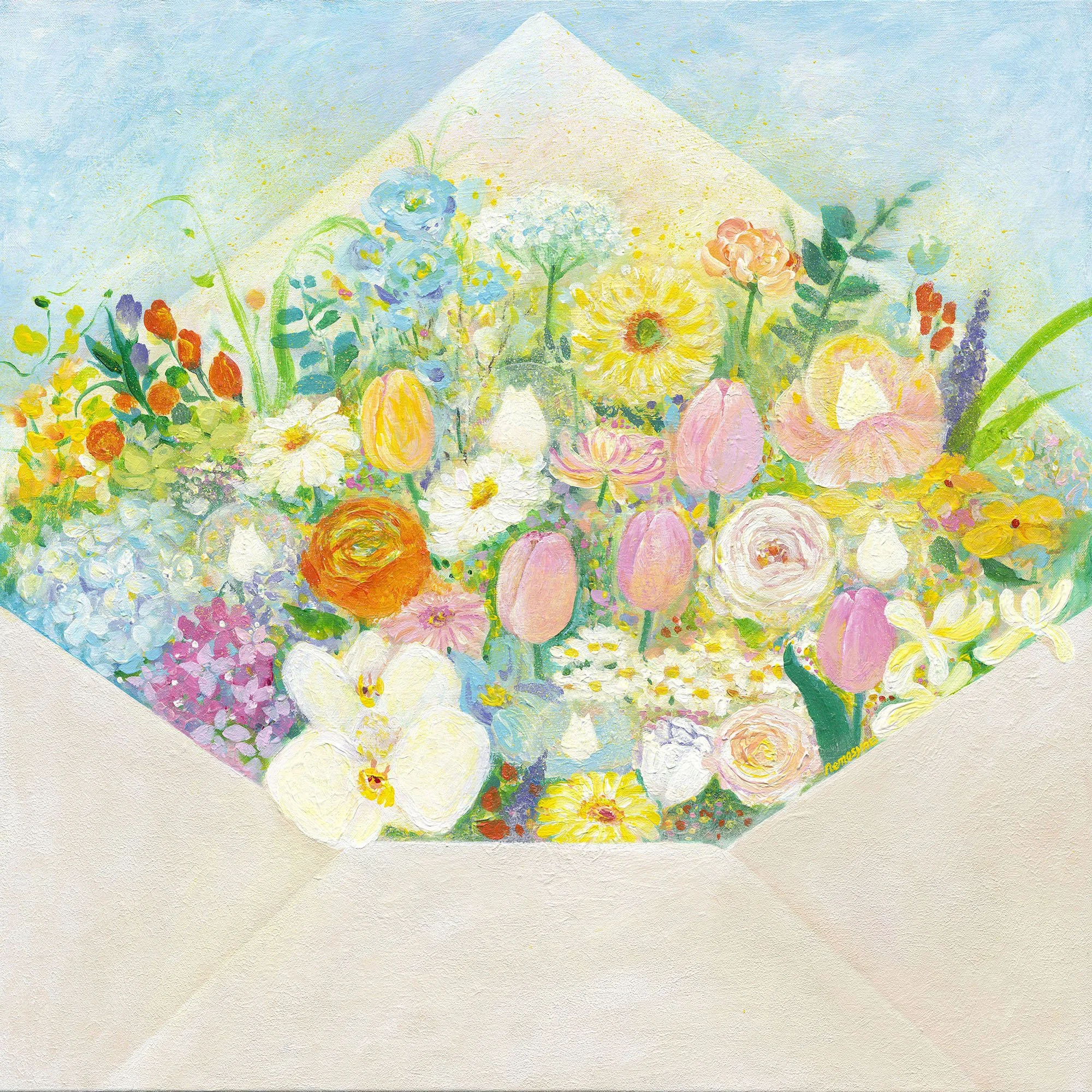 I love you, 66x66cm, 壓克力顏料、畫布, 2024 / ( 私人訂製 )