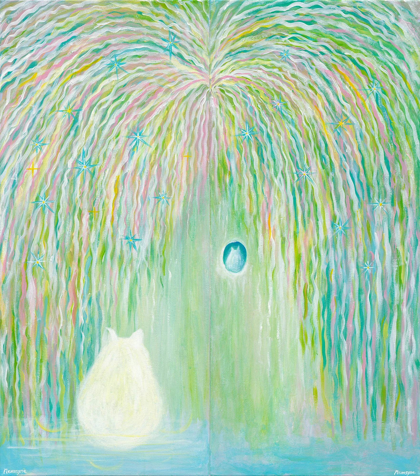 白燿生命樹-寂靜之森, 90x80cm, 壓克力顏料、畫布, 2024 / ( 私人收藏 )