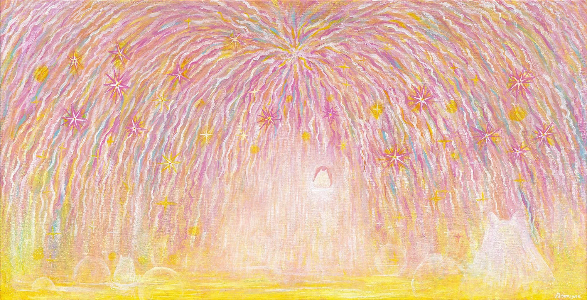 白燿生命樹-浪漫國度, 116x60cm, 壓克力顏料、畫布, 2024 / ( 私人收藏 )