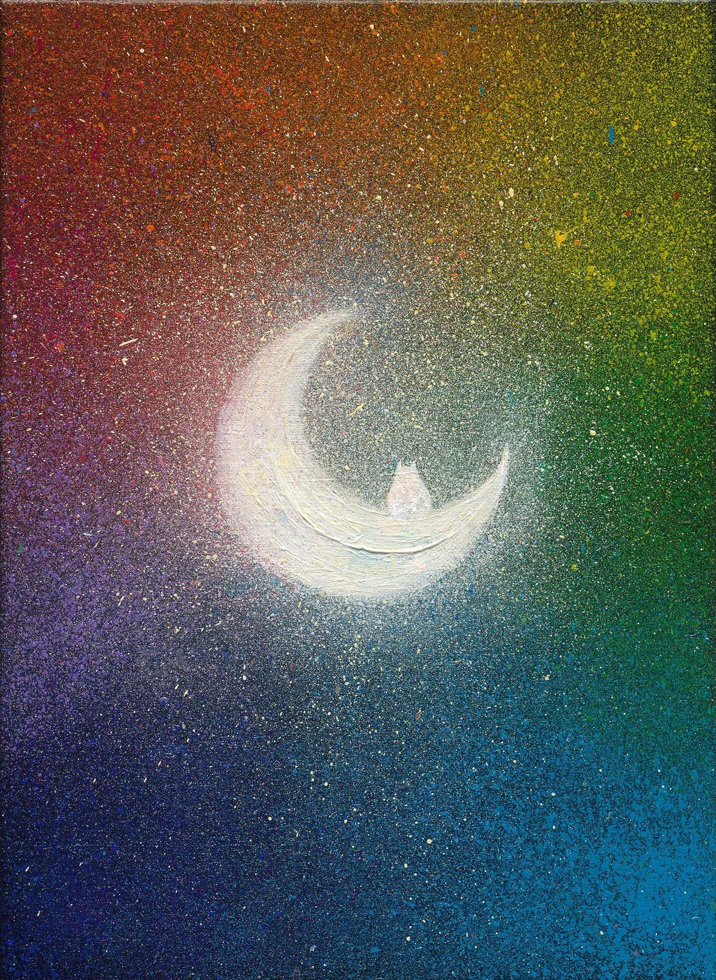 白燿之月, 33x24cm, 壓克力顏料、畫布, 2024 / ( 私人收藏 )