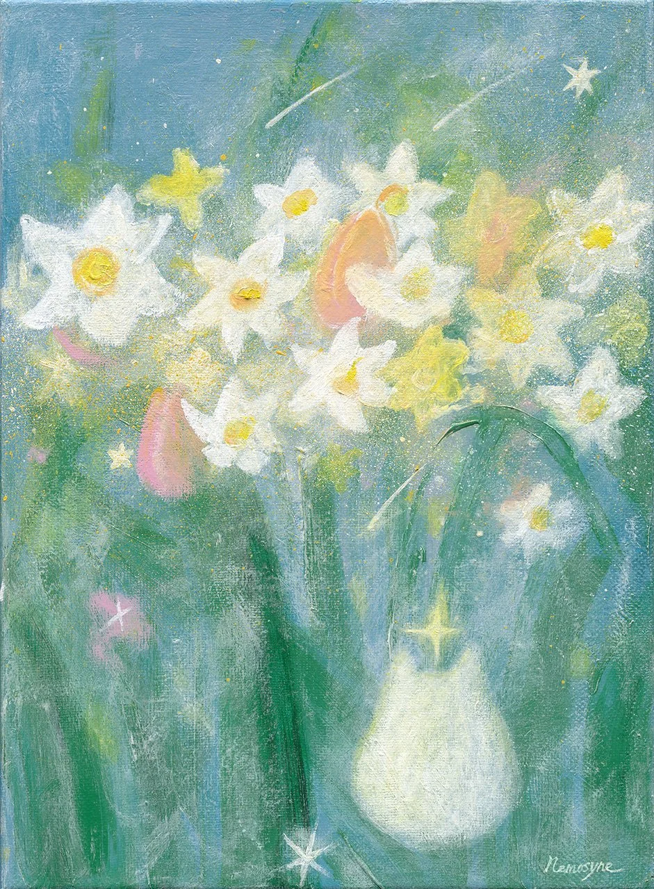 在星空下許願, 45.5x33cm, 壓克力顏料、畫布, 2026 / ( 私人收藏 )