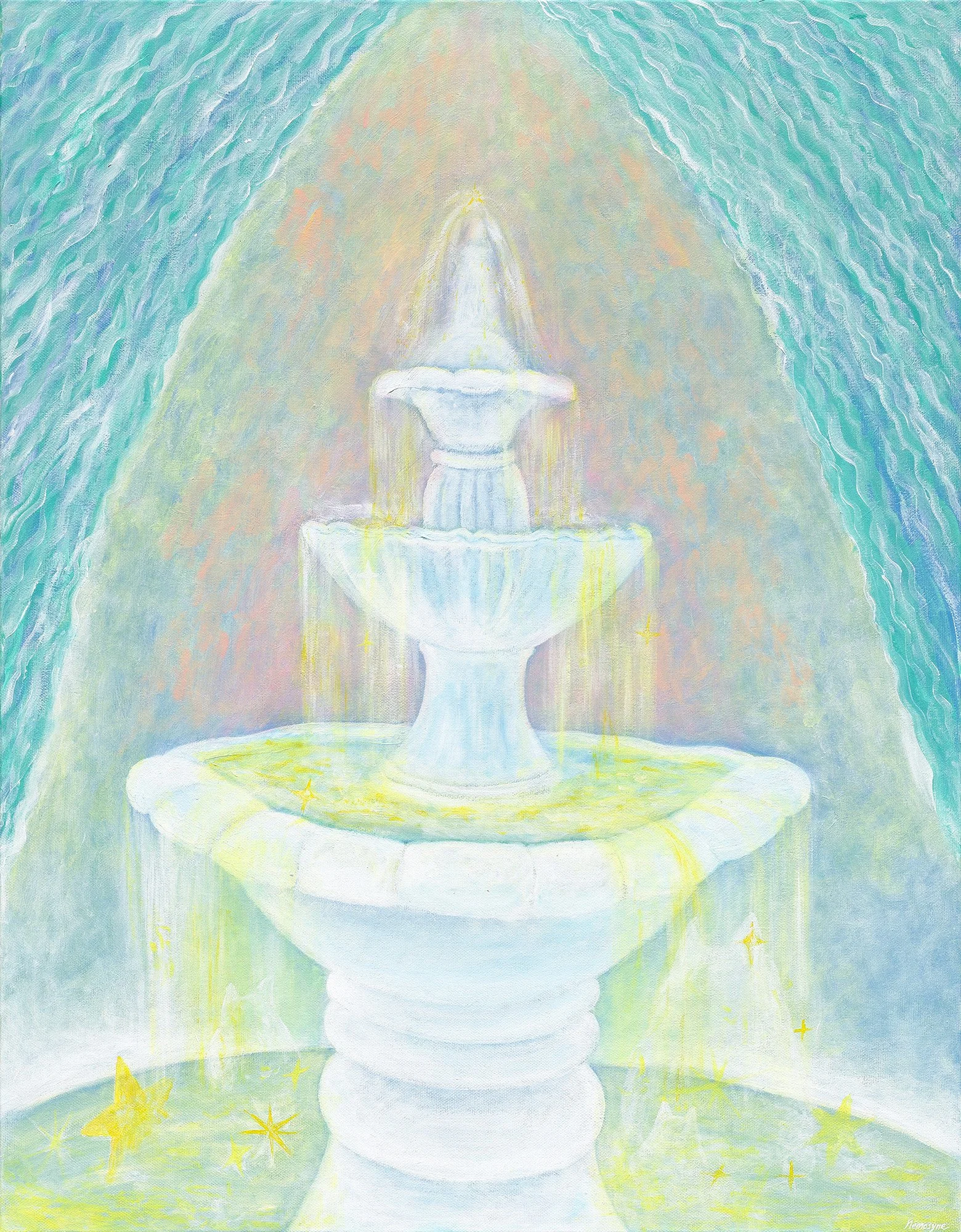 白燿聖泉, 91x116.5cm, 壓克力顏料、畫布, 2025