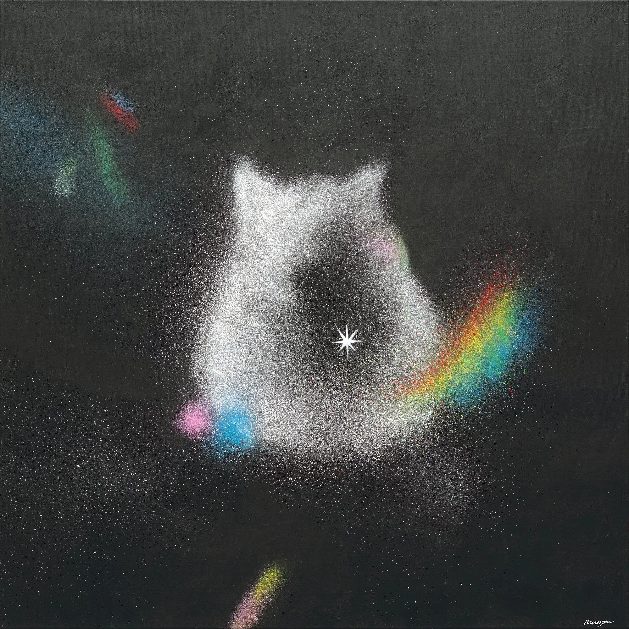 透明的力量, 88x88cm, 壓克力顏料、畫布, 2025