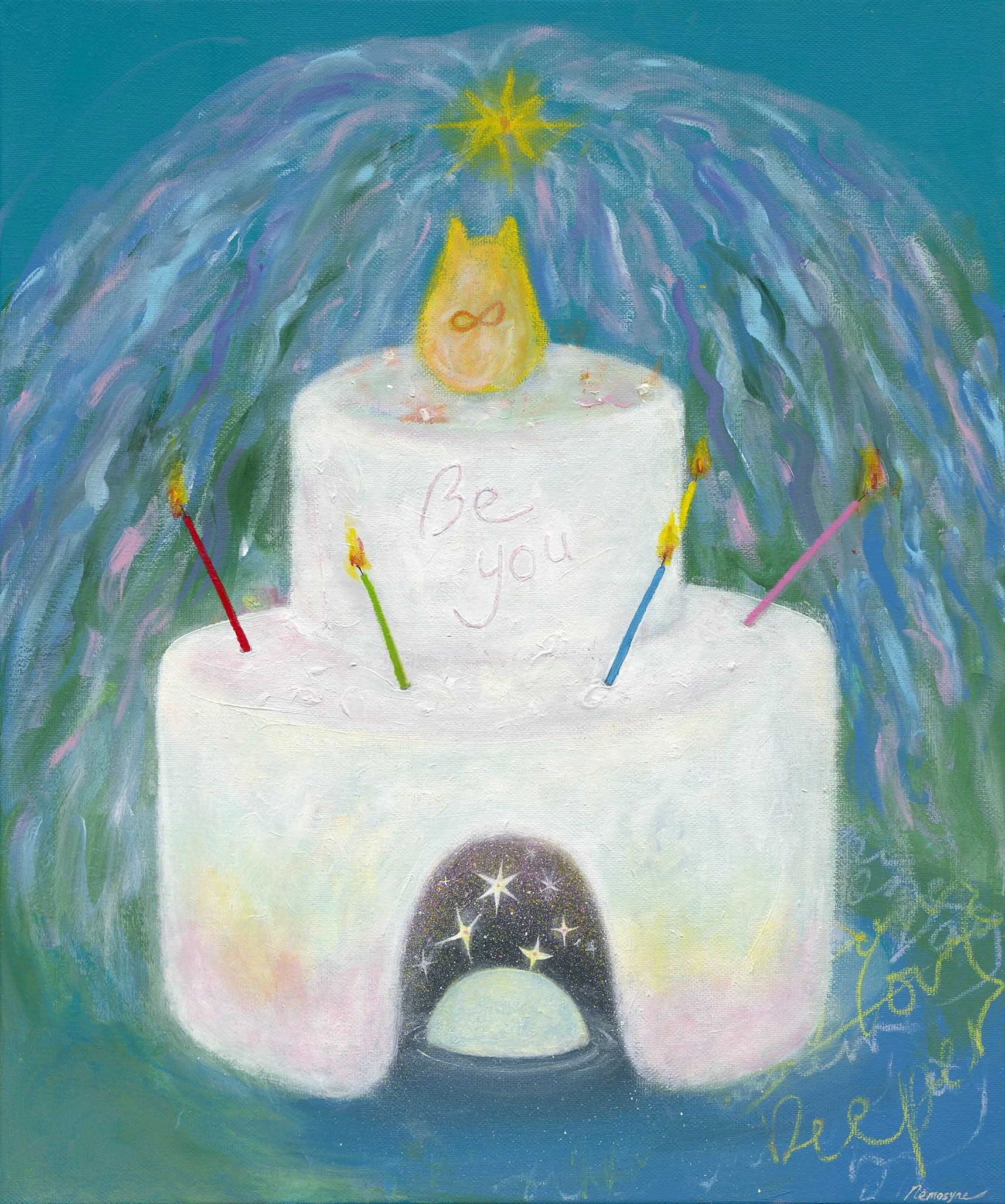 回到源頭, 72.5x60.5cm, 壓克力顏料、畫布, 2025 / ( 私人收藏 )