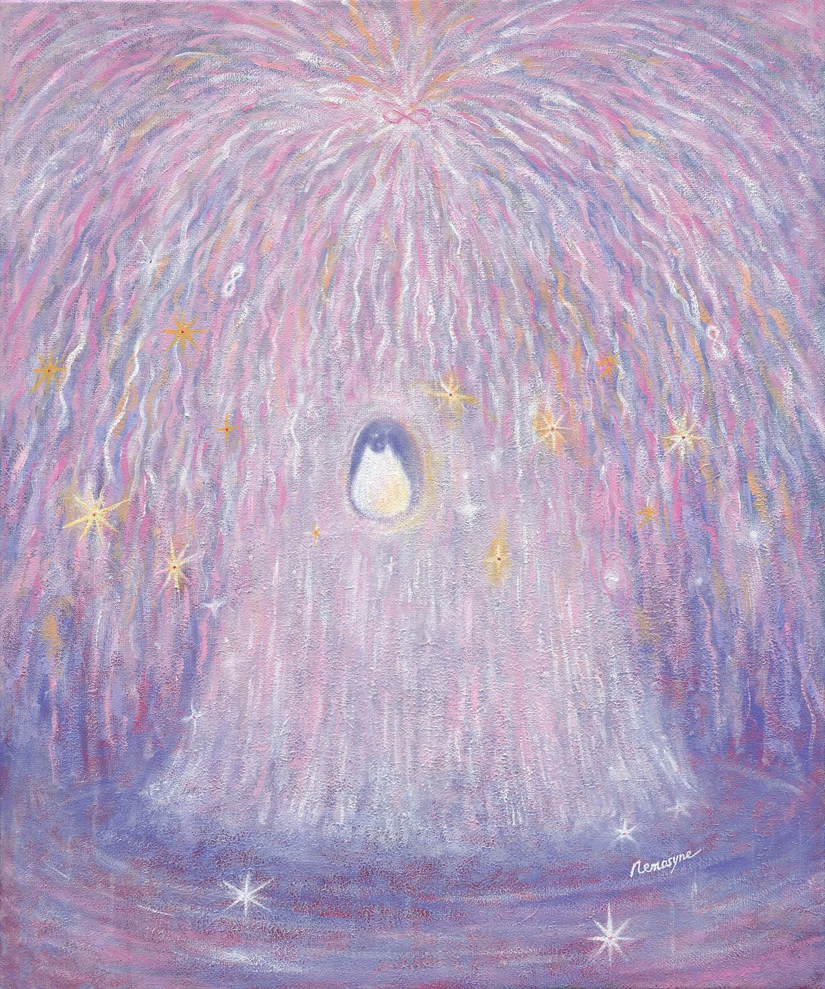 白燿生命樹-內在智慧, 72.5x60.5cm, 壓克力顏料、畫布, 2026 / ( 私人收藏 )