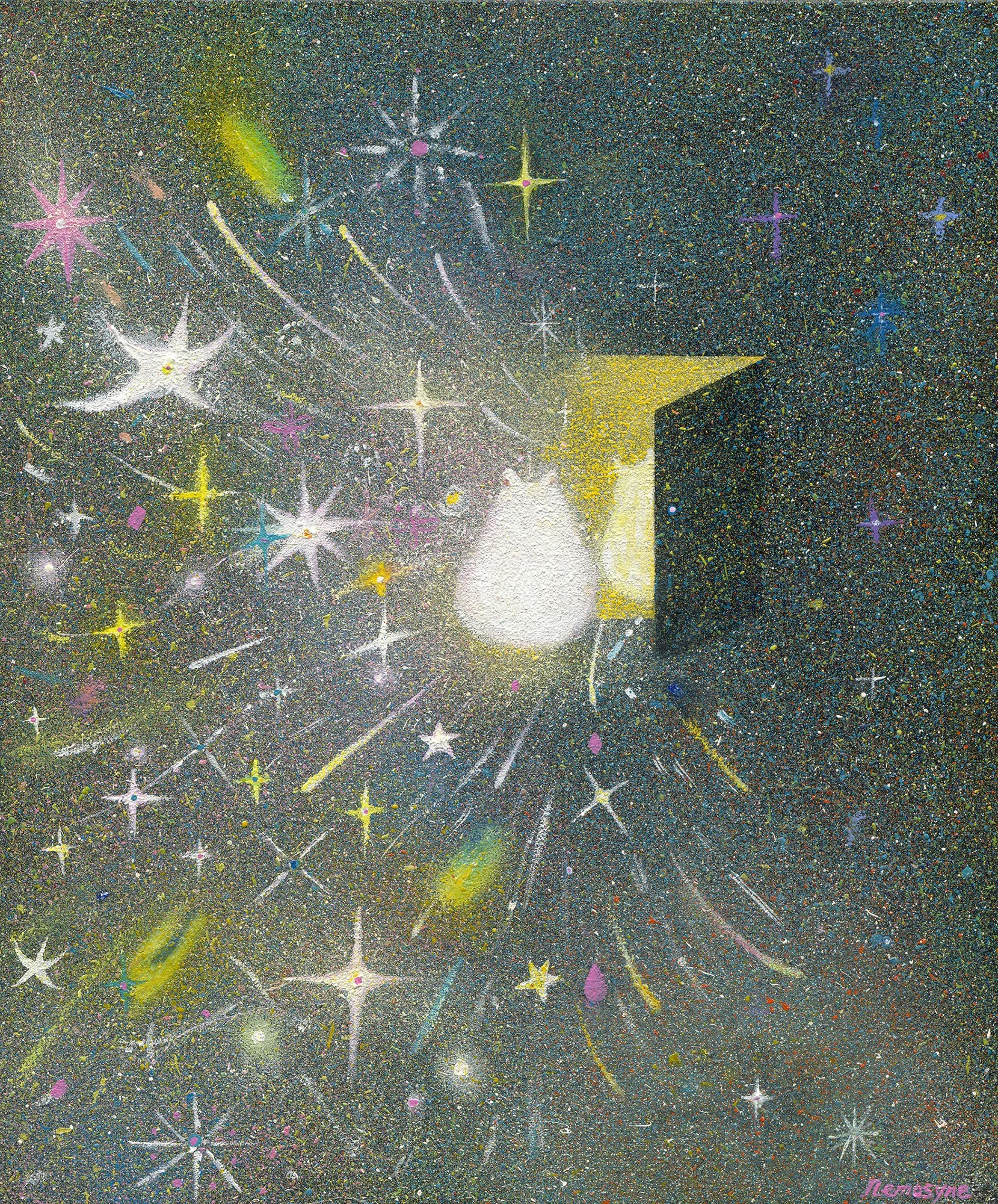 慶祝, 45.5x38cm, 壓克力顏料、畫布, 2024 / ( 私人收藏 )
