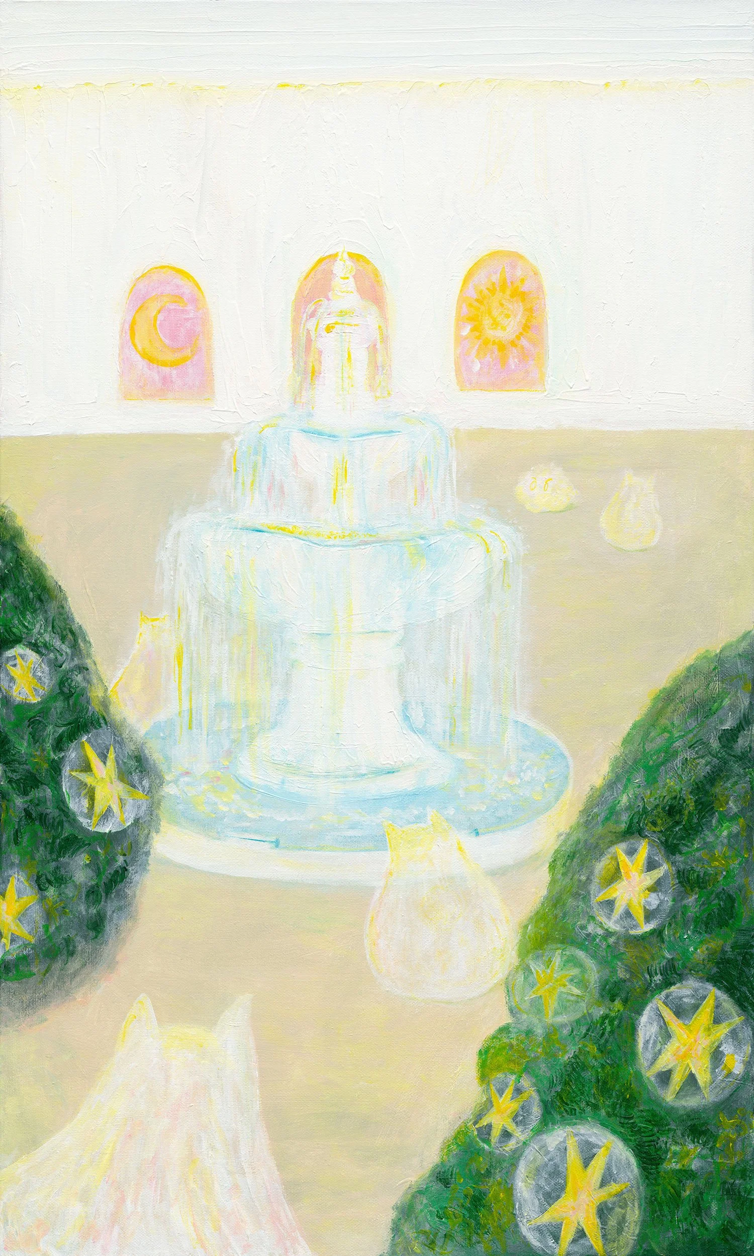 天使國度一隅, 120x72cm, 壓克力顏料、畫布, 2023