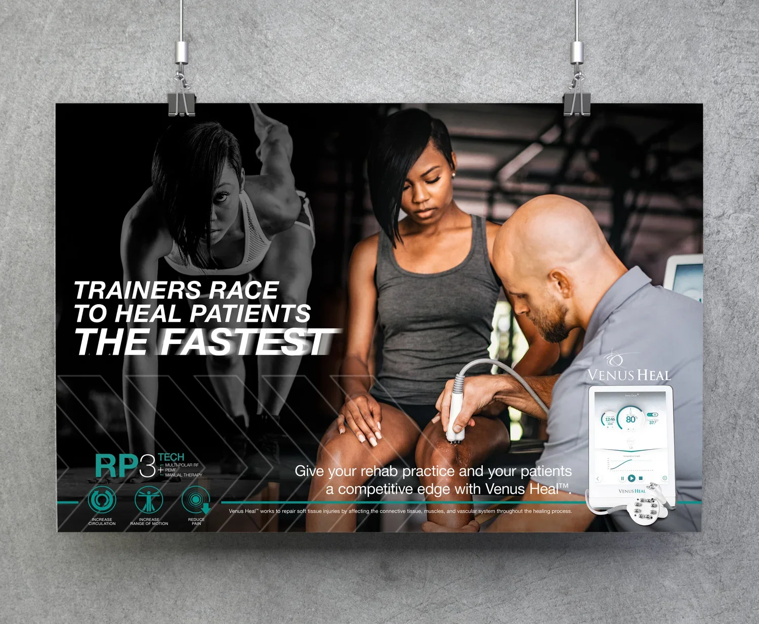 Venus Heal out-of-home poster campaign mockups