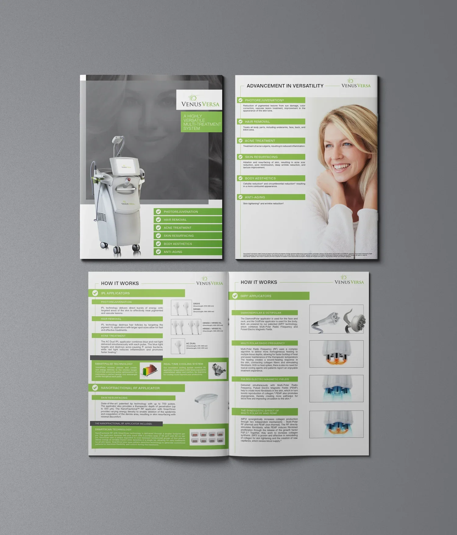 Venus Concept refreshed B2B product brochure system