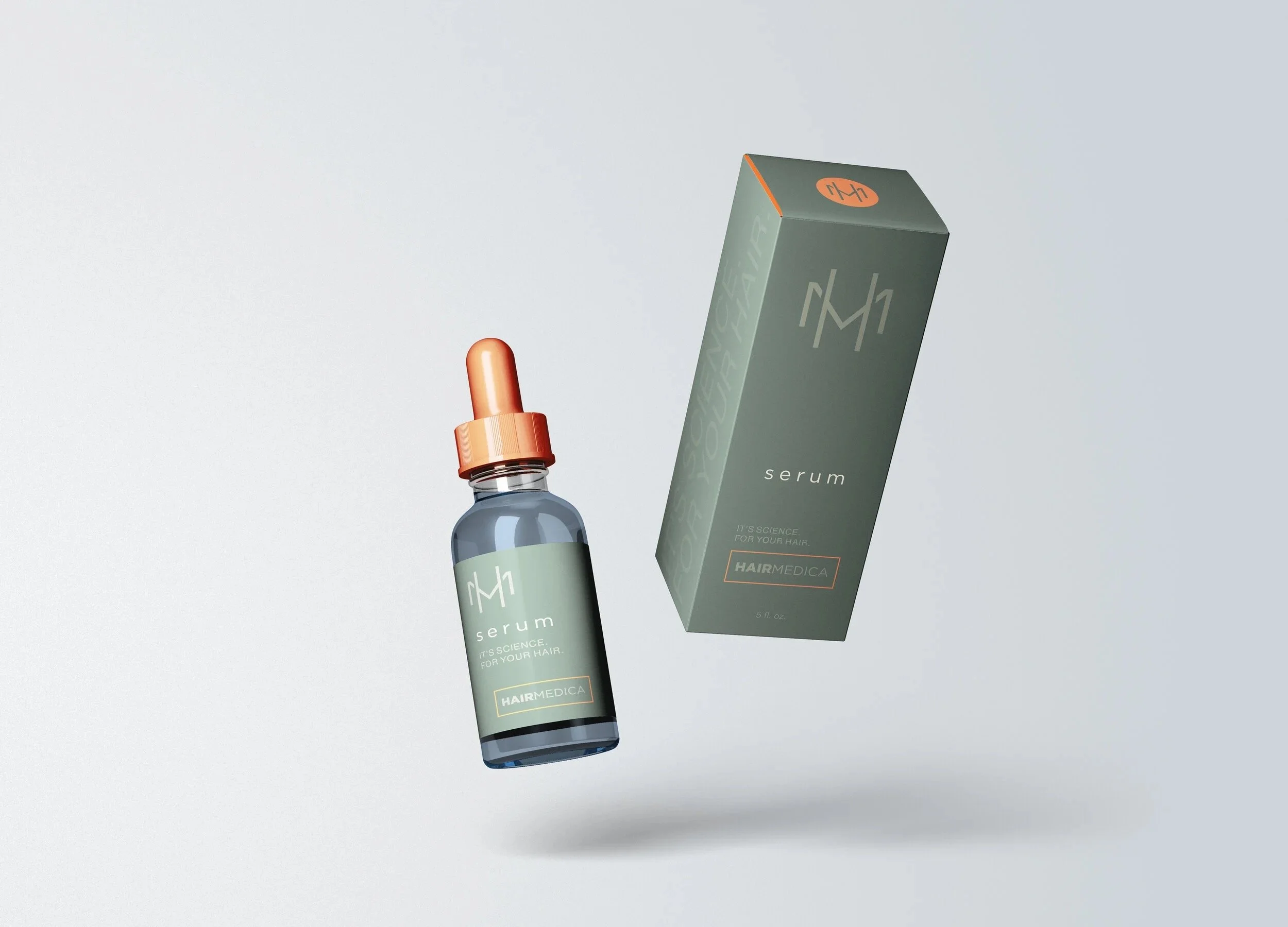 HairMedica packaging and Hair360 identity