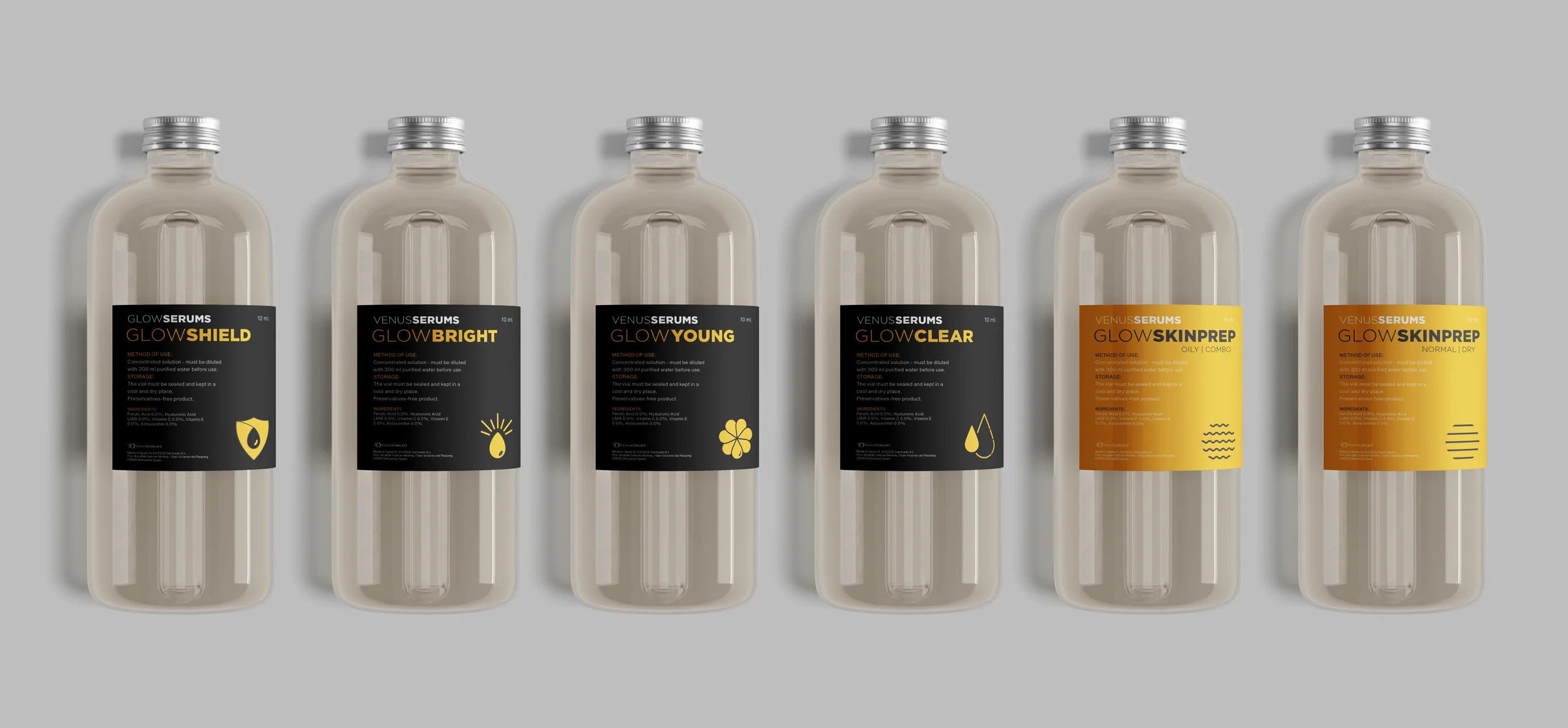 Facial treatment solution packaging