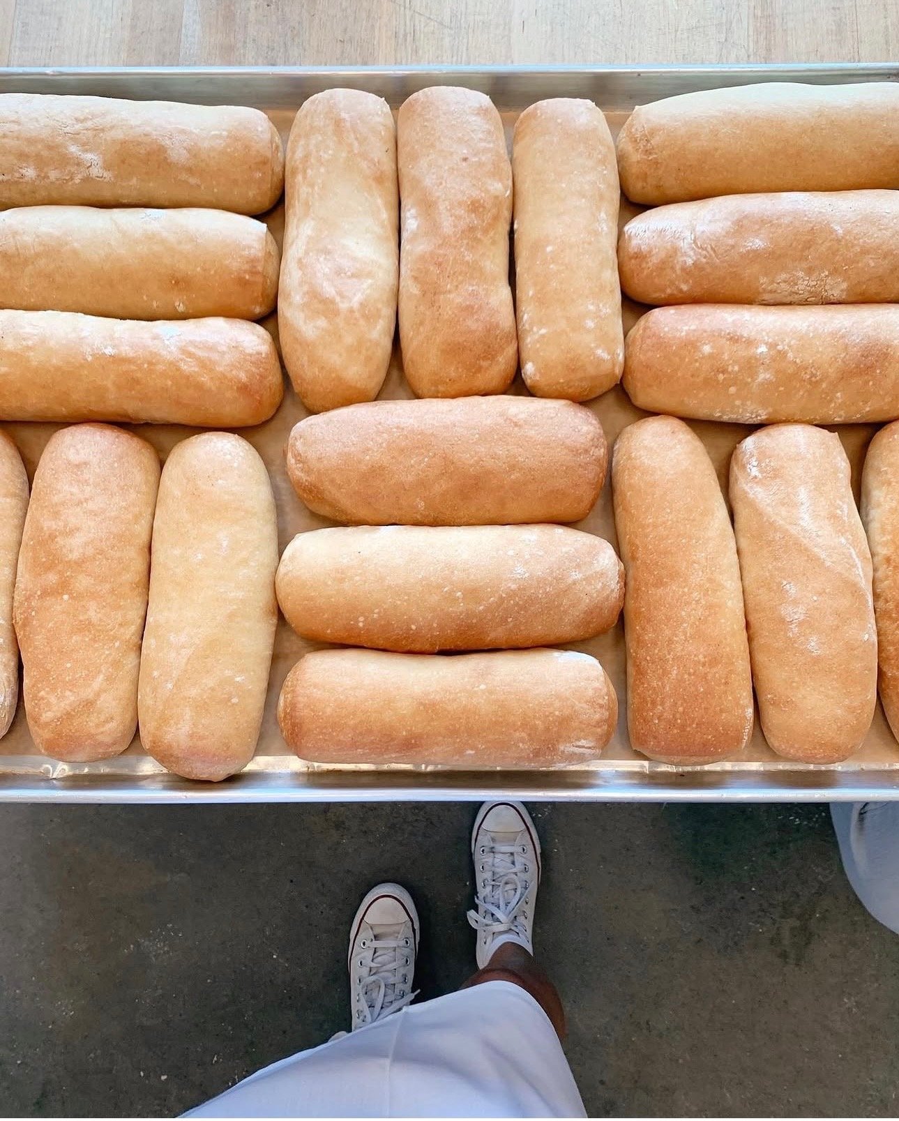 Fresh loaves of bread