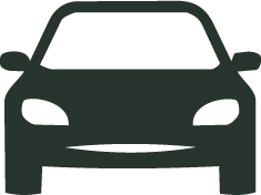 Silhouette of a car viewed from the front