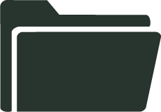 Outline of a black folder icon on a white background.