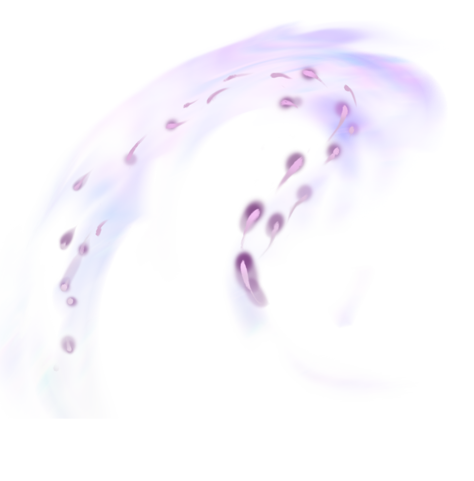 A digital abstract artwork of a wavy, flowing form with a glowing, iridescent surface in shades of purple, blue, and pink, set against a black background.