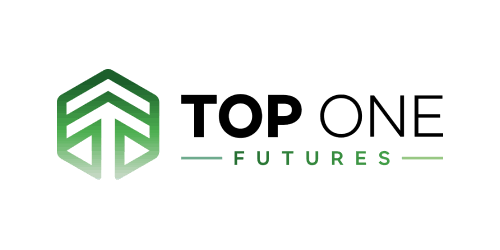 Logo with a green geometric tree icon, black and green text reading 'TOP ONE FUTURES'.